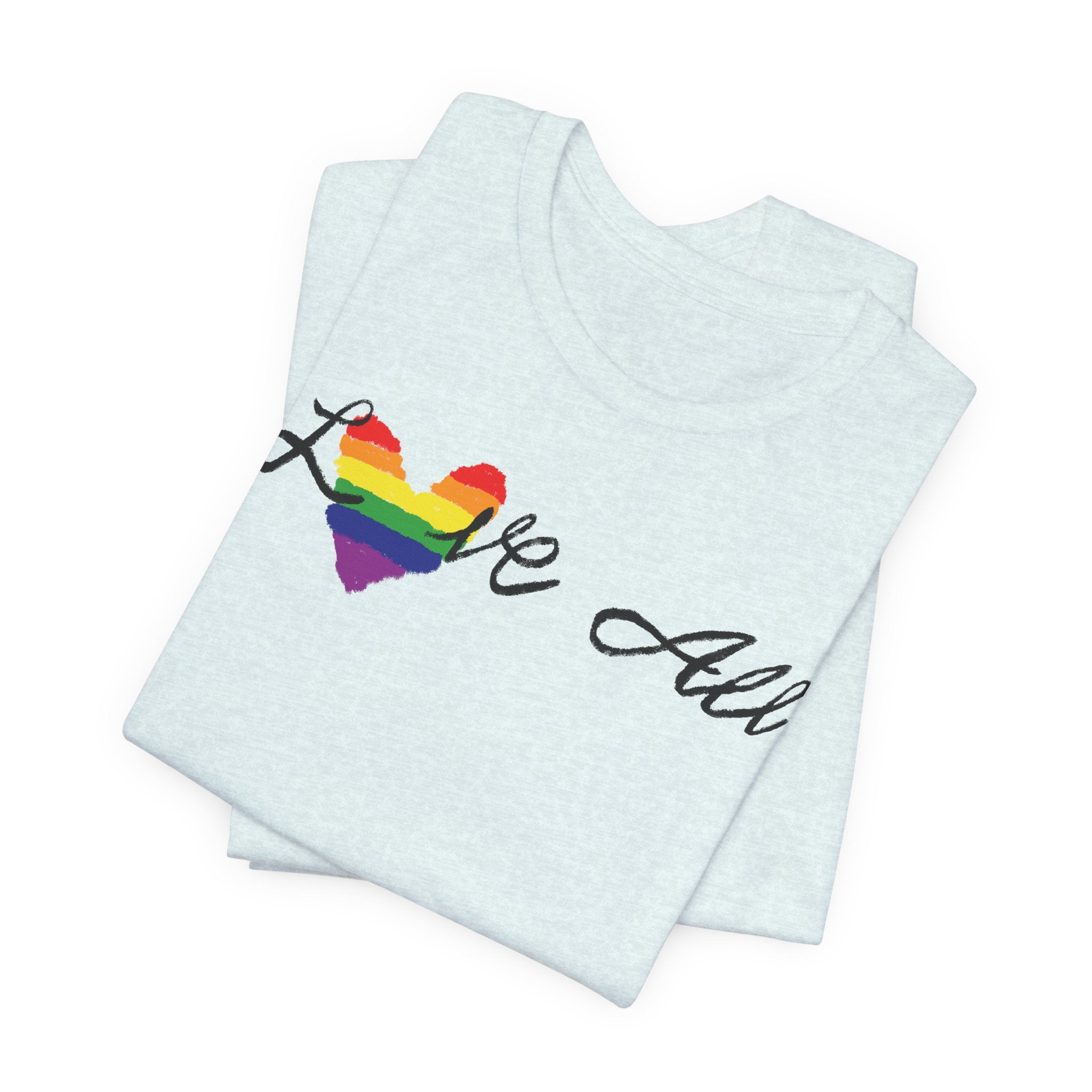 Love All - Rainbow Pride Heart Shirt