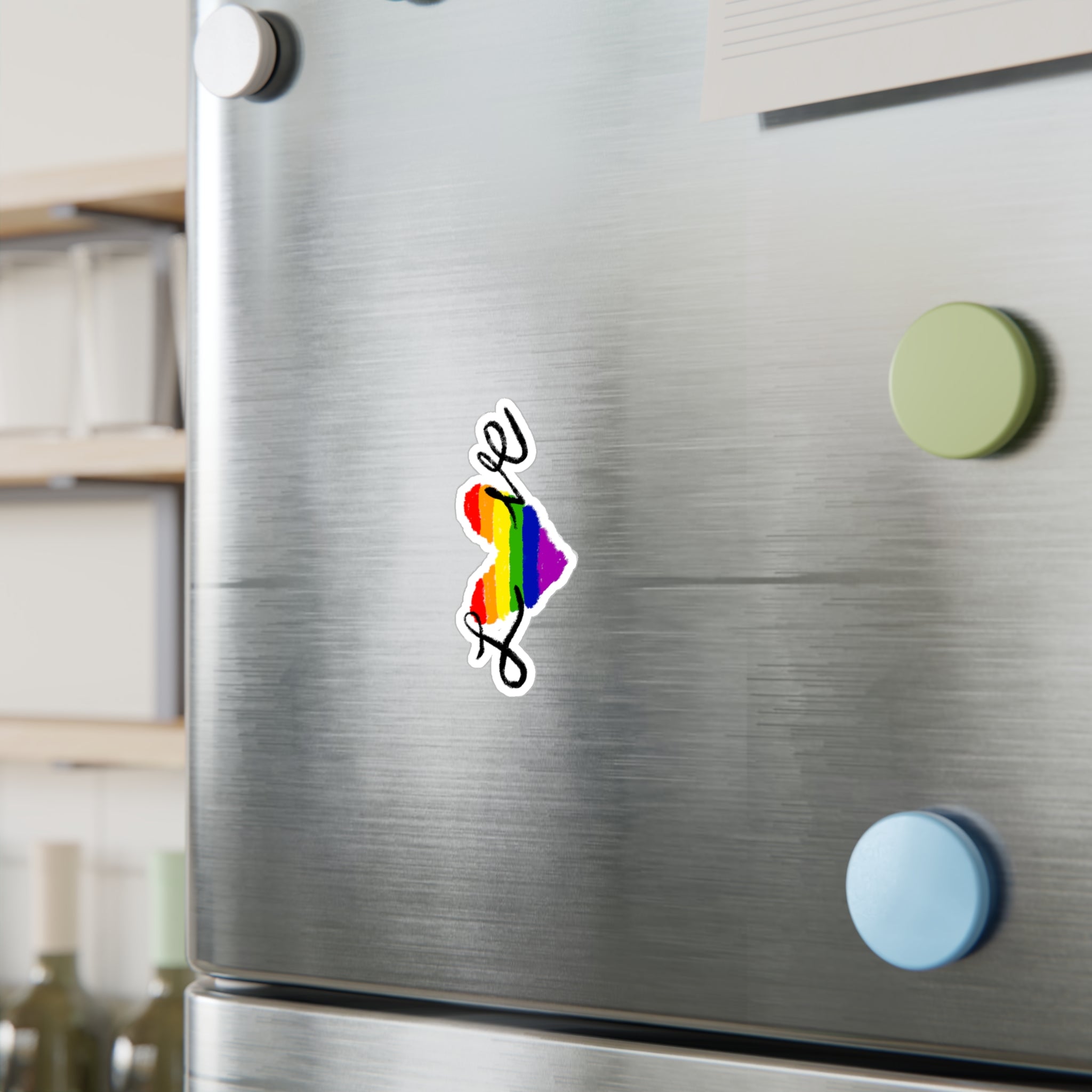 Rainbow Heart 'Love' Kiss-Cut Vinyl Decal