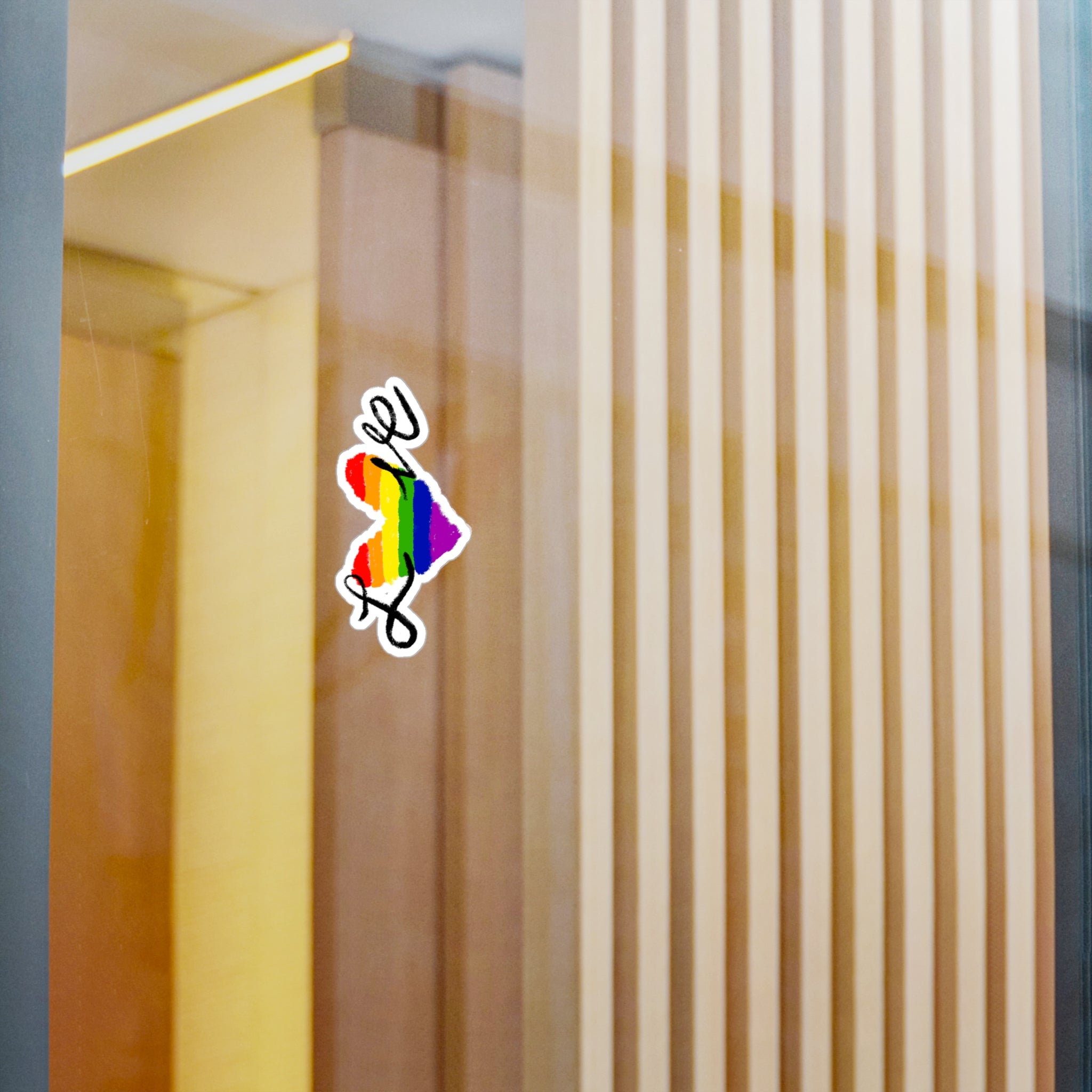 Rainbow Heart 'Love' Kiss-Cut Vinyl Decal