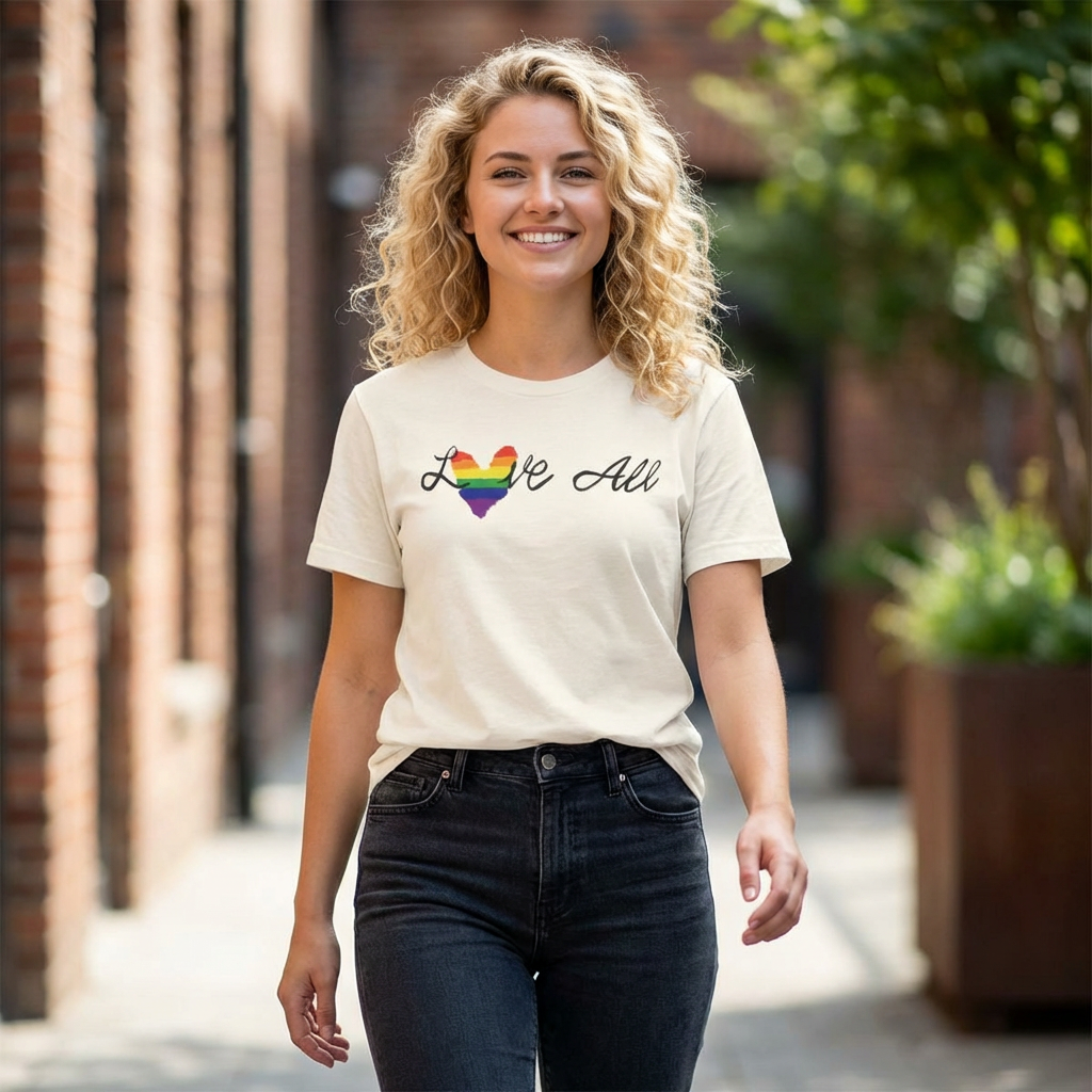 Love All - Rainbow Pride Heart Shirt
