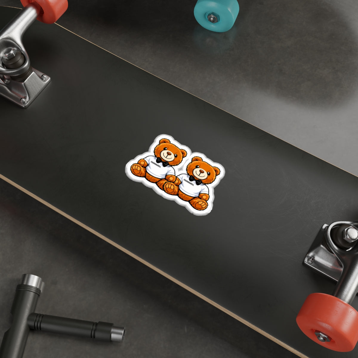 Roommates Teddy Bear Die-Cut Sticker — Cute Matching Plush Duo Sticker