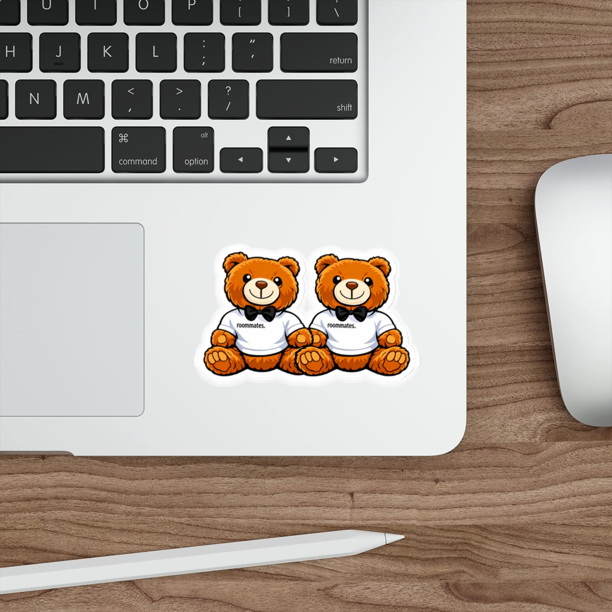 Roommates Teddy Bear Die-Cut Sticker — Cute Matching Plush Duo Sticker